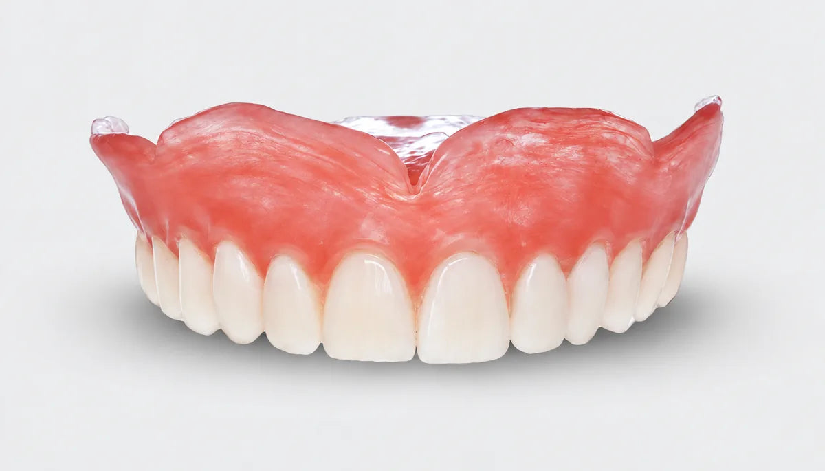Budget-friendly ThermoPlas full arch denture for comfort and flexibility.
